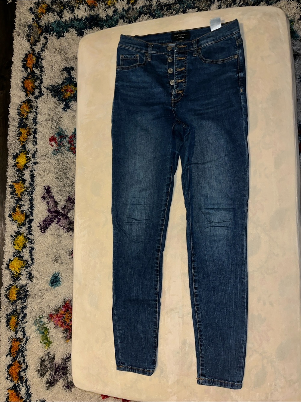 Banana Republic Dark Blue Skinny Button-Fly Jeans